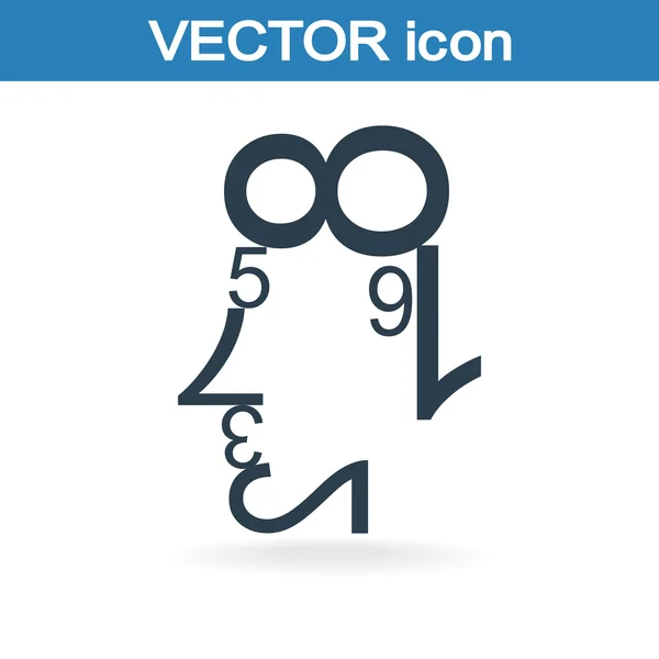 Human face of the data figures. human face numbers. mathematical abstraction icon — Stock Vector