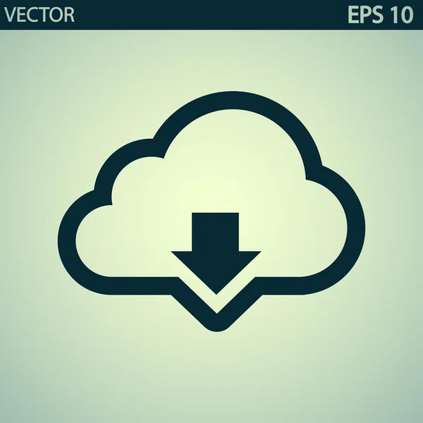 Cloud computing scaricare icona — Vettoriale Stock