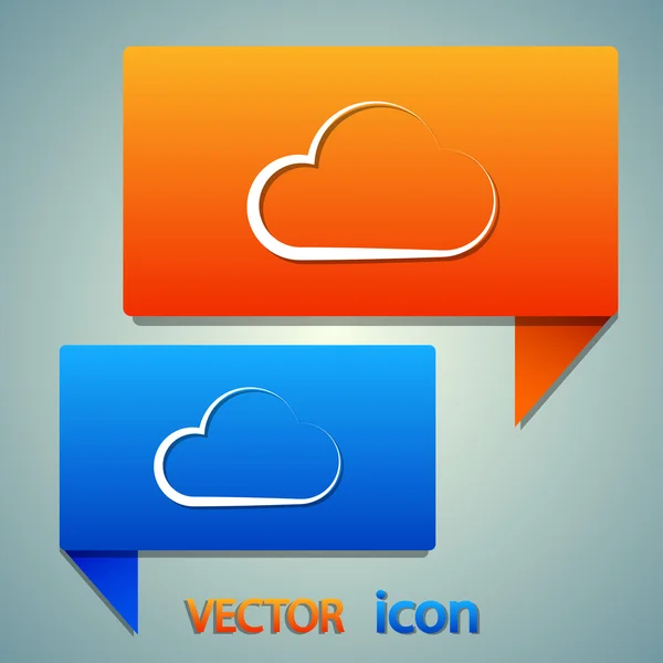 Icône Cloud Style design plat — Image vectorielle