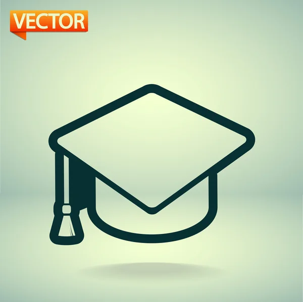 Graduatie cap pictogram — Stockvector