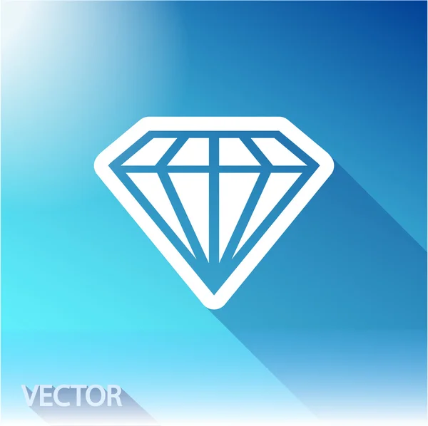 Diamond flat icon — Stock Vector