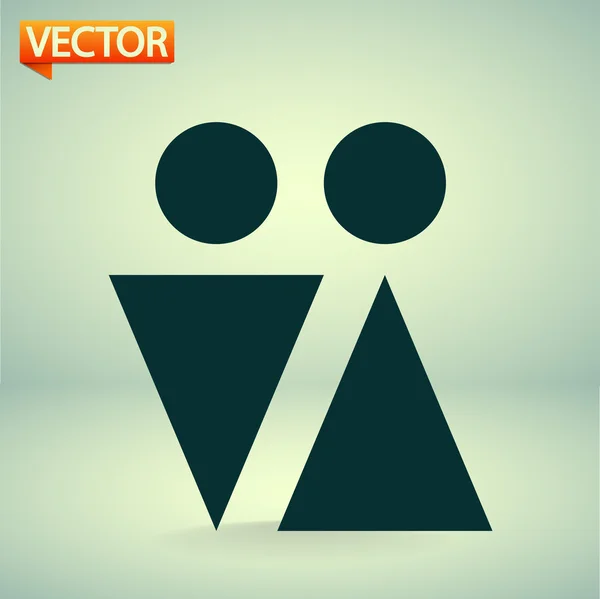 Ikon simbol laki-laki dan perempuan - Stok Vektor