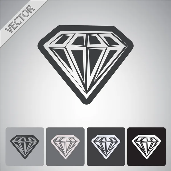 Diamond  icons set — Stock Vector