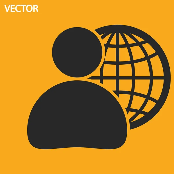 Global business, business man icon — Stock Vector