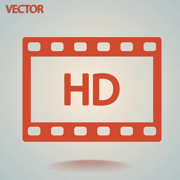 Icono de vídeo HD — Vector de stock