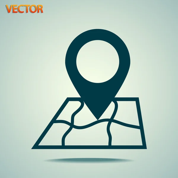 Mapa con icono de puntero — Vector de stock