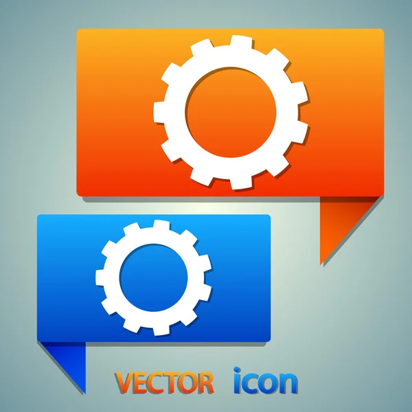 Gear icon. Flat design style — Stock Vector