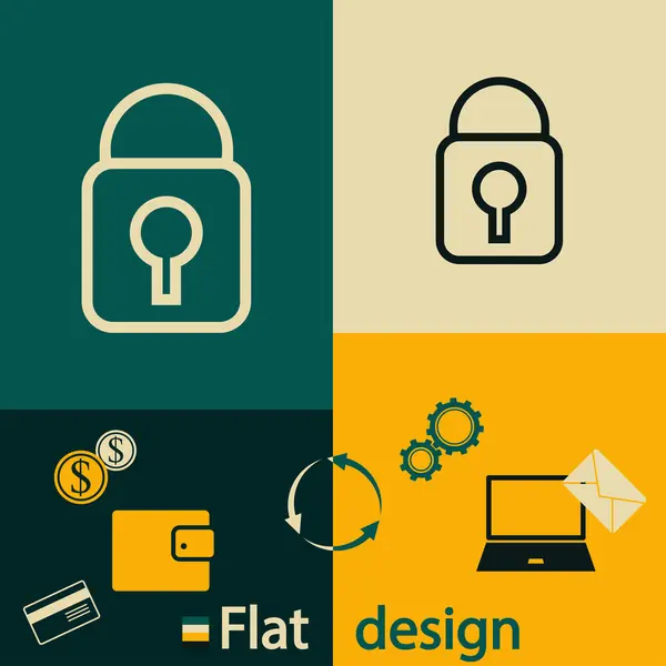 Lock icon. Flat design style — Stock Vector