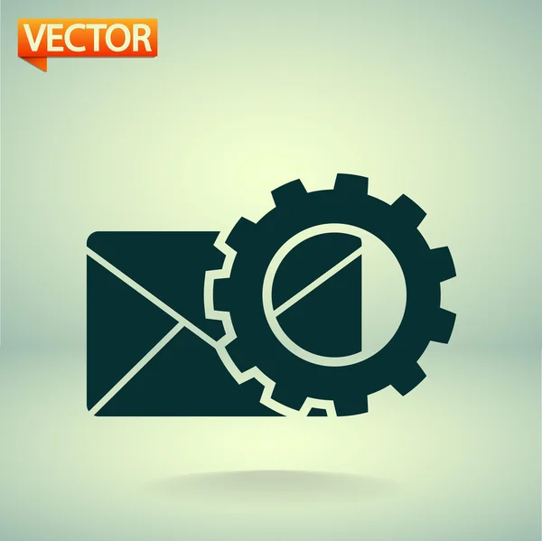 Parámetros de configuración y el icono de correo envolvente — Vector de stock