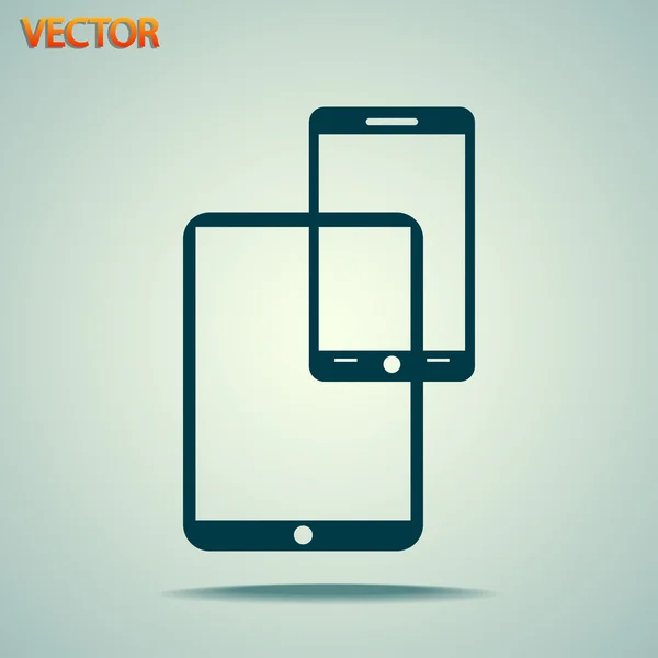 Moderne digitale tablet pc met mobiele smartphone pictogram — Stockvector