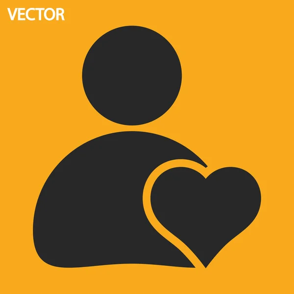 Hombre con corazón icono — Vector de stock