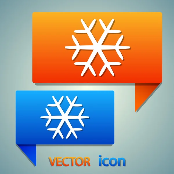 Copo de nieve icono plano — Vector de stock