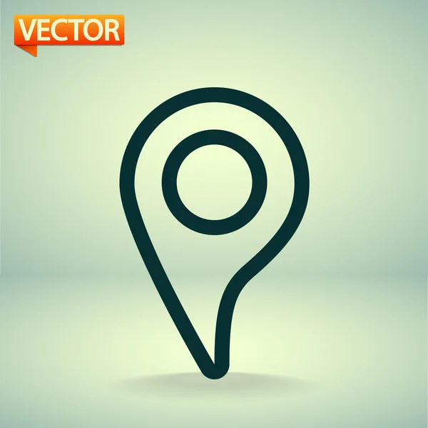 Carte pointeur icône plate — Image vectorielle