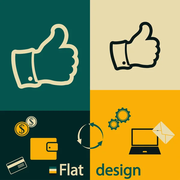 Como un icono. Estilo de diseño plano — Vector de stock