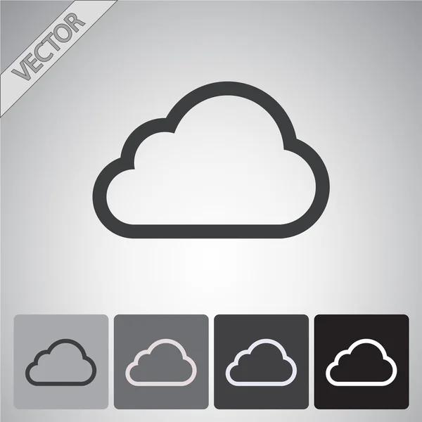 Icône Cloud Style design plat — Image vectorielle