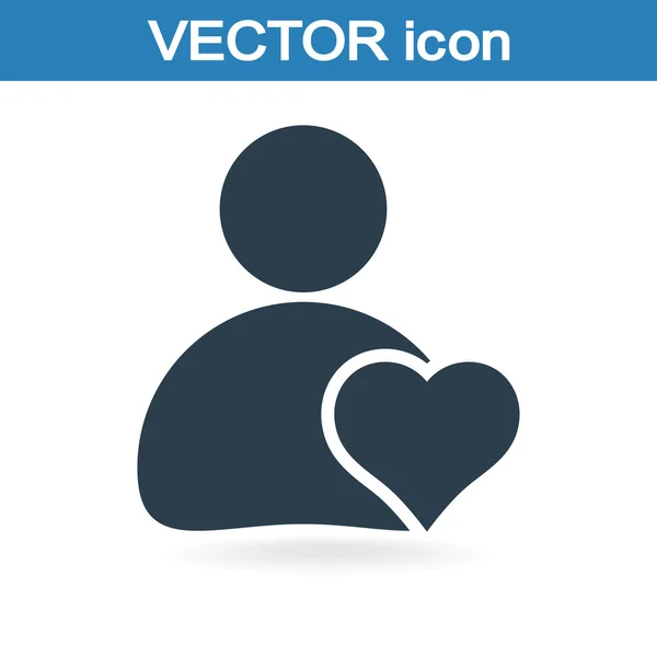 Hombre con corazón icono — Vector de stock