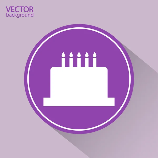 Verjaardag cake pictogram — Stockvector