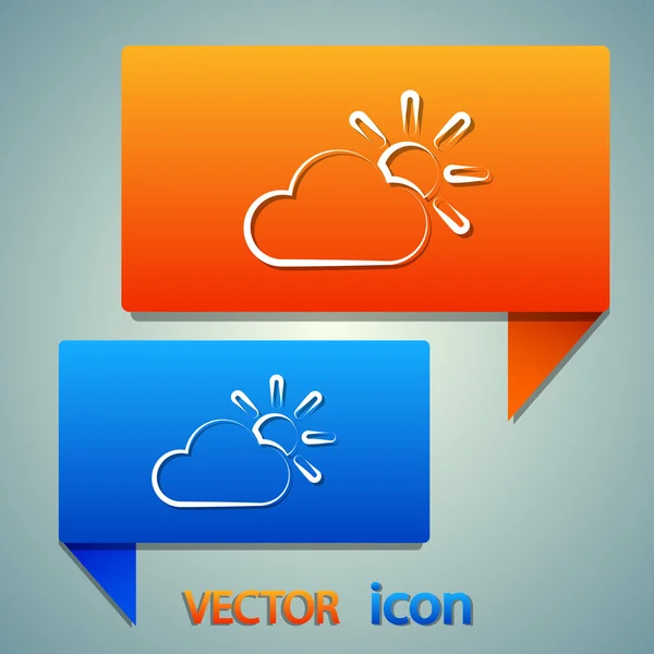 Cloud icon  Flat design style — Stock Vector