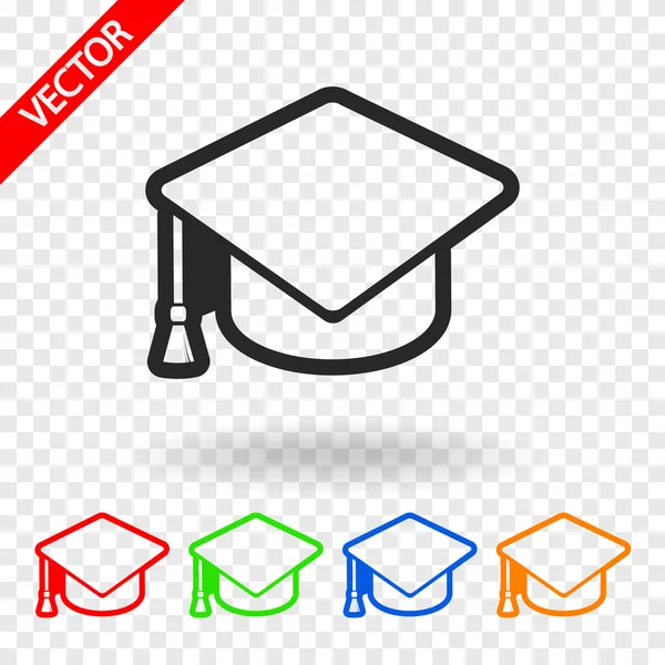 Graduatie cap pictogram — Stockvector