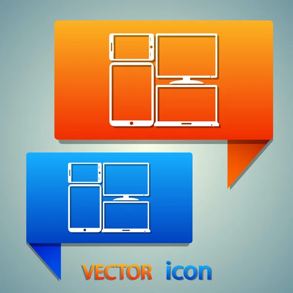 Ensemble de dispositifs électroniques icône — Image vectorielle
