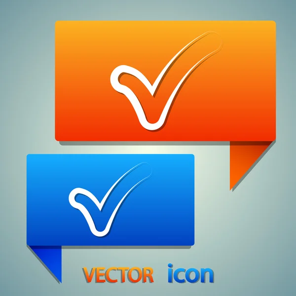 Confirma el icono. Estilo de diseño plano — Vector de stock