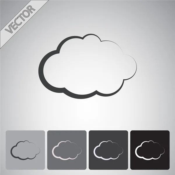 Icône Cloud Style design plat — Image vectorielle