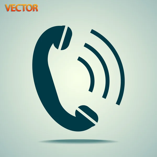 Telefoon, platte pictogram — Stockvector