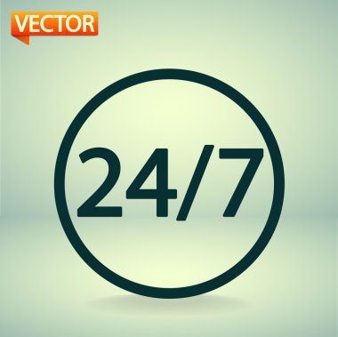 bir gün ve 7 gün 24 saat bir hafta simgesi.