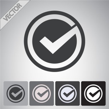 Confirm icon. Flat design style clipart