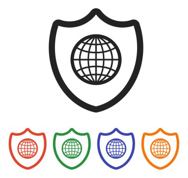 Kalkan simgesi. düz tasarım biçimi