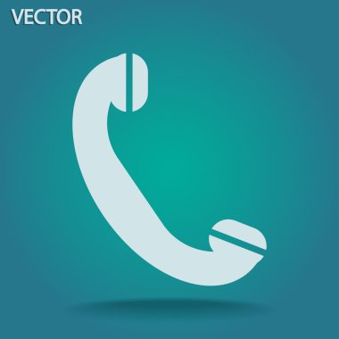 telefon, düz simgesi