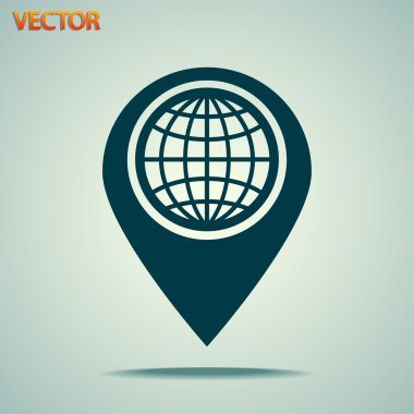 harita işaretçisi düz simgesi