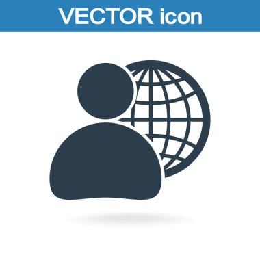 küresel iş, iş adamı simgesi