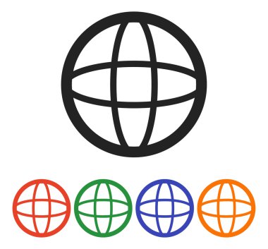 Küre simgesi düz tasarım