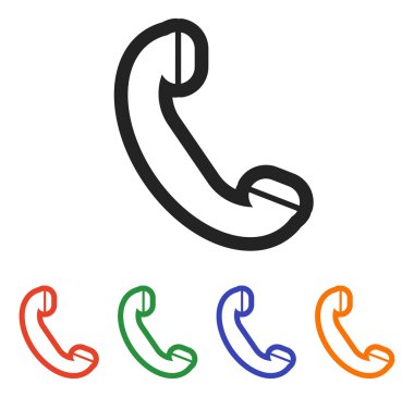 telefon, düz simgesi