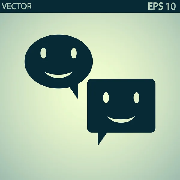 Sonrisa hablando icono de la burbuja — Vector de stock