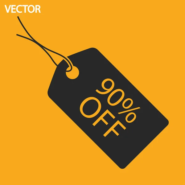 90 percent's tag icon — Stock Vector