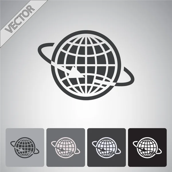 Globe Icon Design plat — Image vectorielle