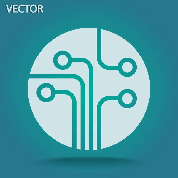 Placa de circuito, icono de la tecnología — Archivo Imágenes Vectoriales