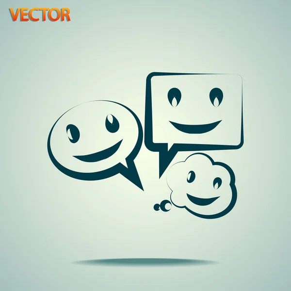 Sonrisa hablando icono de la burbuja — Vector de stock