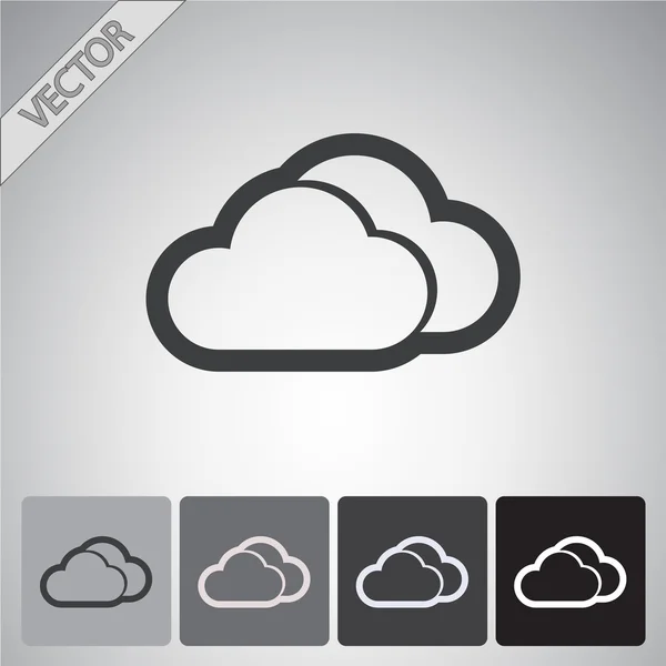 Icône Cloud Style design plat — Image vectorielle