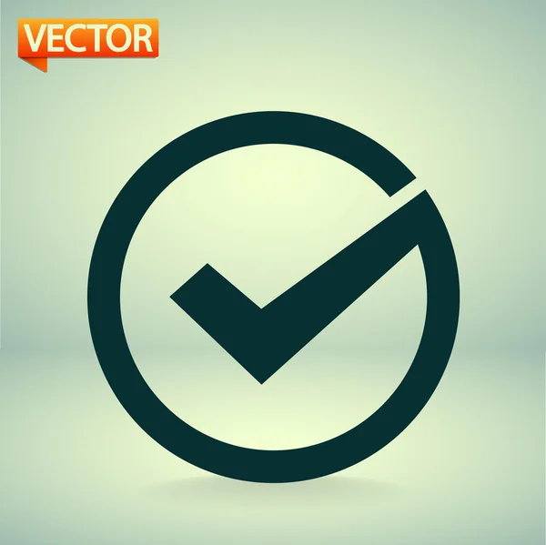 Bekräfta ikonen. platt designerstil — Stock vektor