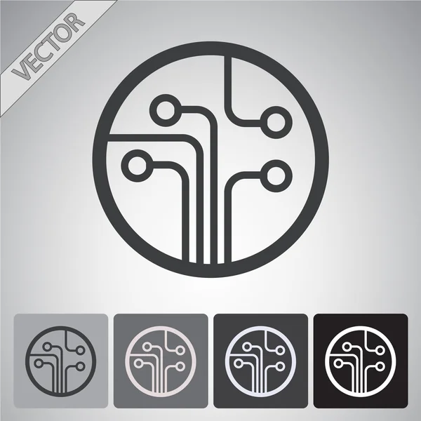 Circuit imprimé, icône de la technologie — Image vectorielle