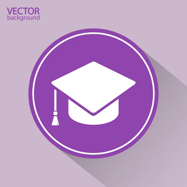 Graduatie cap pictogram — Stockvector