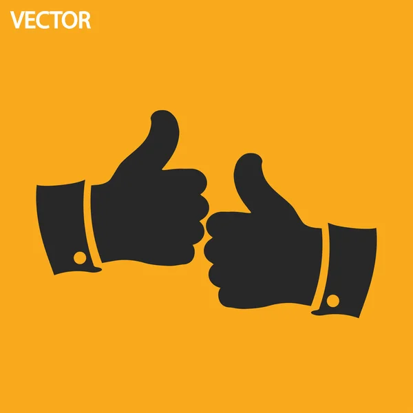 Pulgar hacia arriba iconos — Vector de stock