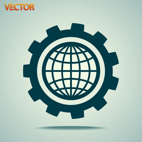 Setting parameters, globe Icon — Stock Vector