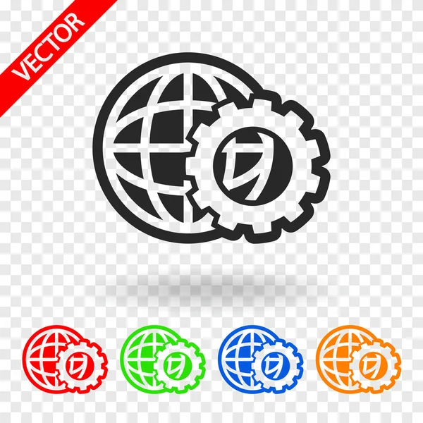 Setting parameters, globe Icon — Stock Vector