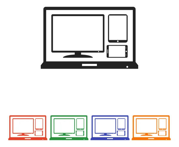 Ensemble de dispositifs électroniques icône — Image vectorielle