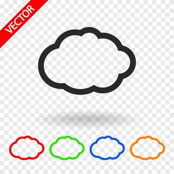 Icône Cloud Style design plat — Image vectorielle