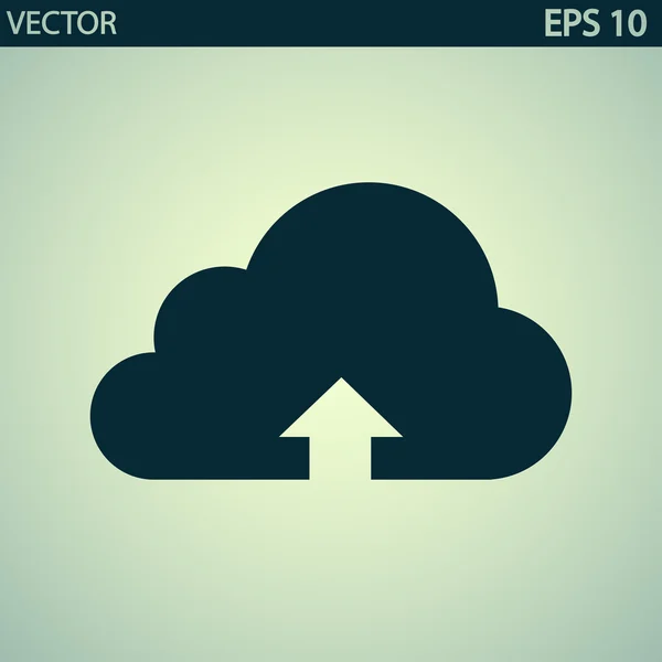 Dieses Bild repräsentiert ein Icon zum Hochladen der Wolke — Stockvektor